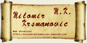 Milomir Krsmanović vizit kartica